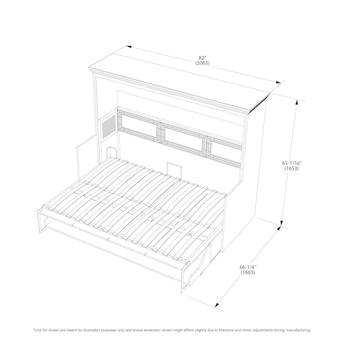 Adonis Full Murphy Bed with Desk - Horizontal Murphy Bed | Engineered and Solid Wood Construction - No Melamine Used | Smooth Painted Finish | Home Office Desk Bed Full Size