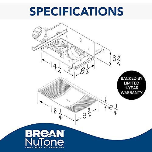 Broan-Nutone 668RP Ceiling Bathroom Exhaust Fan and Light Combo, 100-Watt Incandescent Lighting, 4.0 Sones, 70 CFM , White