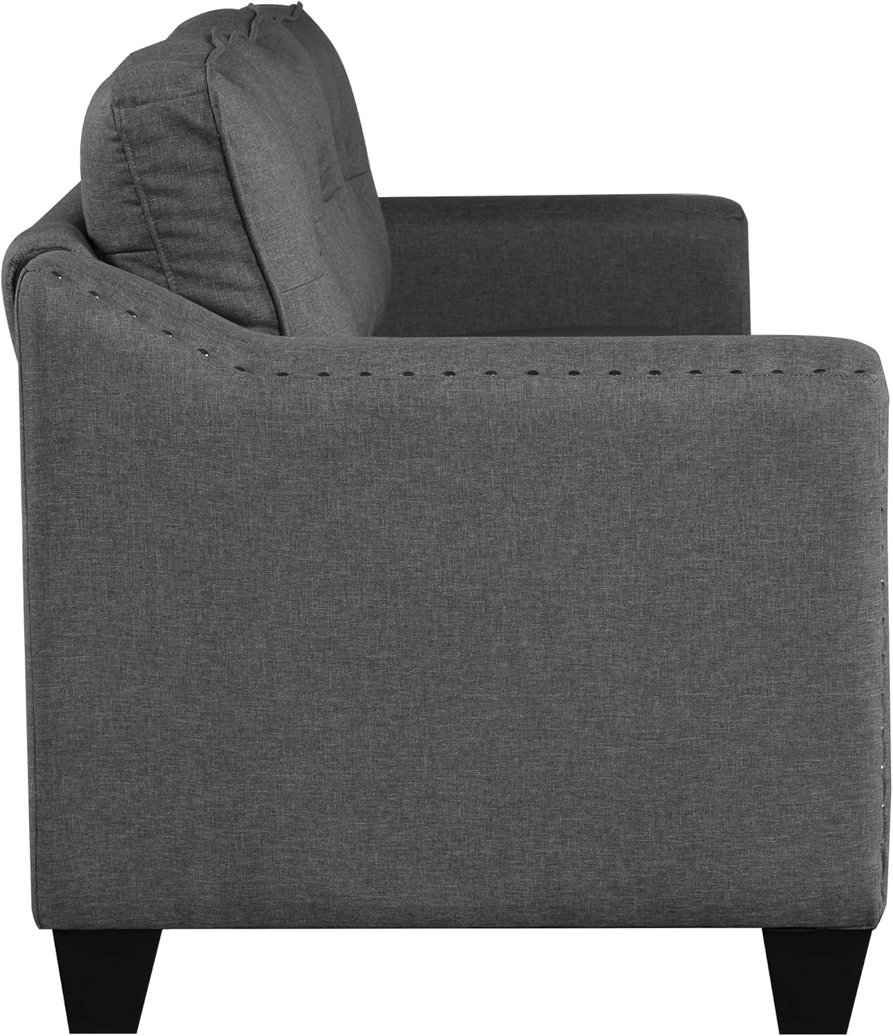 FANYE 3 Pieces Living Room Furniture Sets Include, Loveseat and Armchair, Linen Fabric Upholstered Sectional Classical Rivets Decor and Tufted Back Cushions, Retro Gray Sofa & Couch, 77.2"