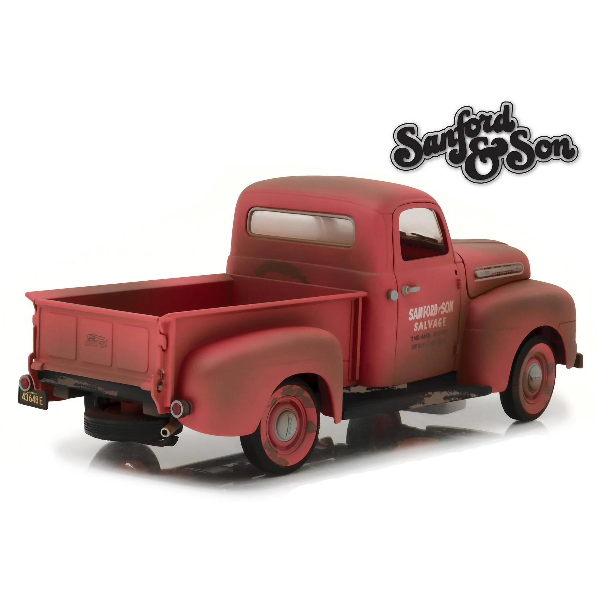 1952 Ford F-1 Pickup Truck Red Sanford u0026 Son (1972-1977) TV Series 1/18 Diecast Model Car by Greenlight