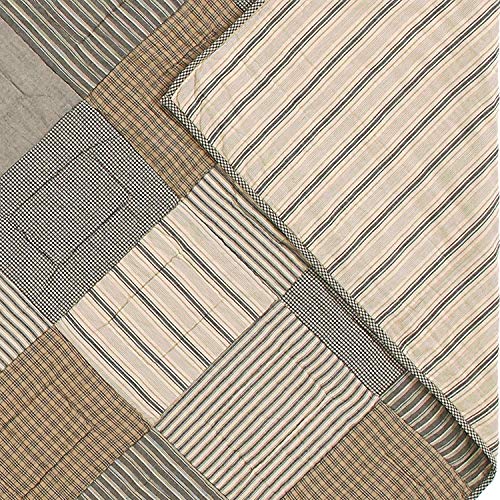 VHC Brands Sawyer Mill Charcoal Patchwork Farmhouse Bedding Reversible 3- Piece Quilt Set - Includes 1 (One) California King Quilt and 2 (Two) King Sized Pillow Shams