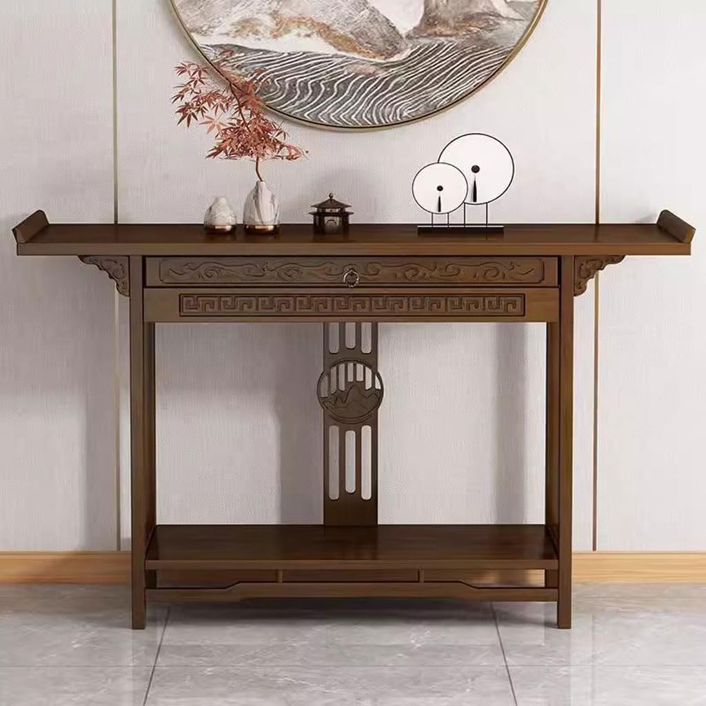 Mandir for Home Chinese-style Entrance Cabinet, Home Coffee Table, Buddha Table Display Stand, Modern Buddha Statue Display Table Buddhist Altar