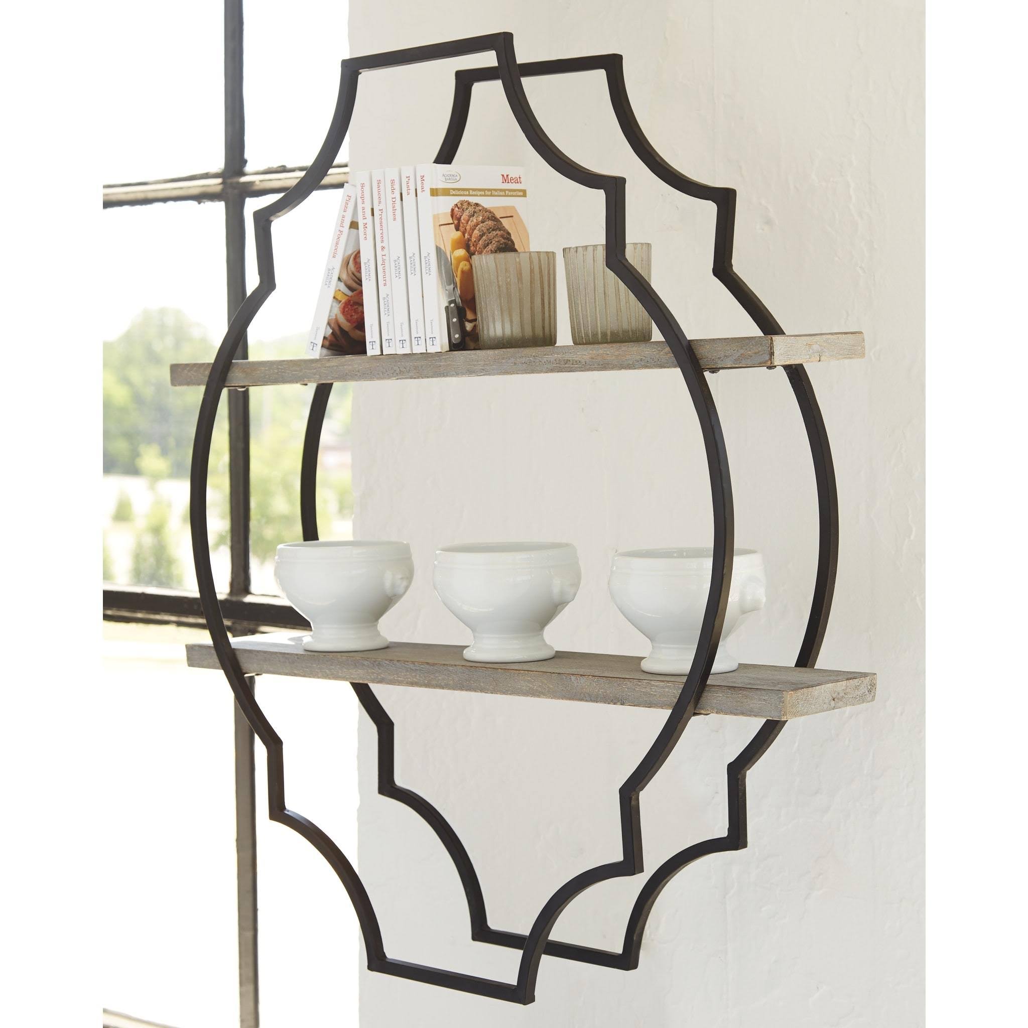 Signature Design by Ashley Candon Antique Gray/Black Wall Shelf