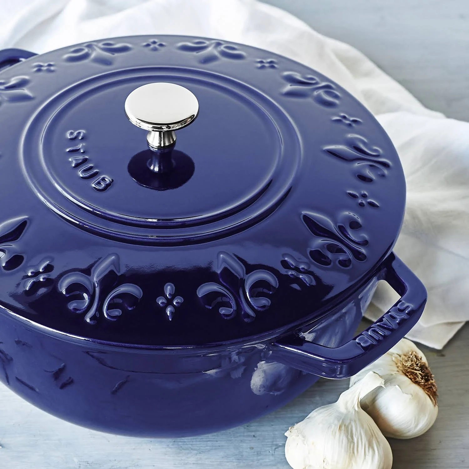 Staub Fleur-de-lis Oven, 3.75 Qt., Marin