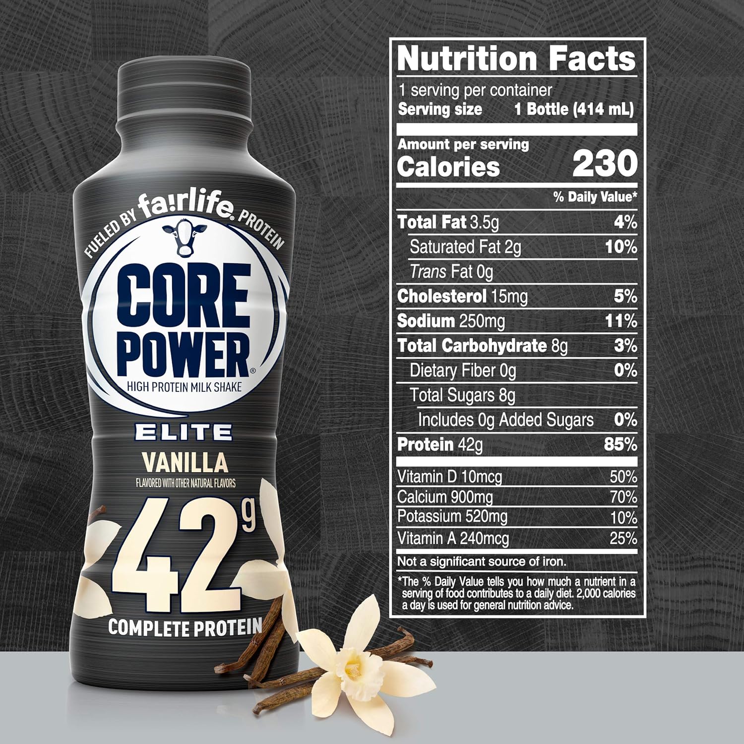 Fairlife Core Power Elite High Protein Shake (42g), Vanilla, Ready To Drink for Workout Recovery, 14 Fl Oz Bottles (12 Pack) Pack of 2