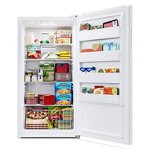 Upright Freezer/Refrigerator Convertible, 2-in-1 Appliance, Home, Dorm, and Garage Ready Fridge/Freezer Storage for Fresh or Frozen Food and Drinks, Wire Shelves and Drawer