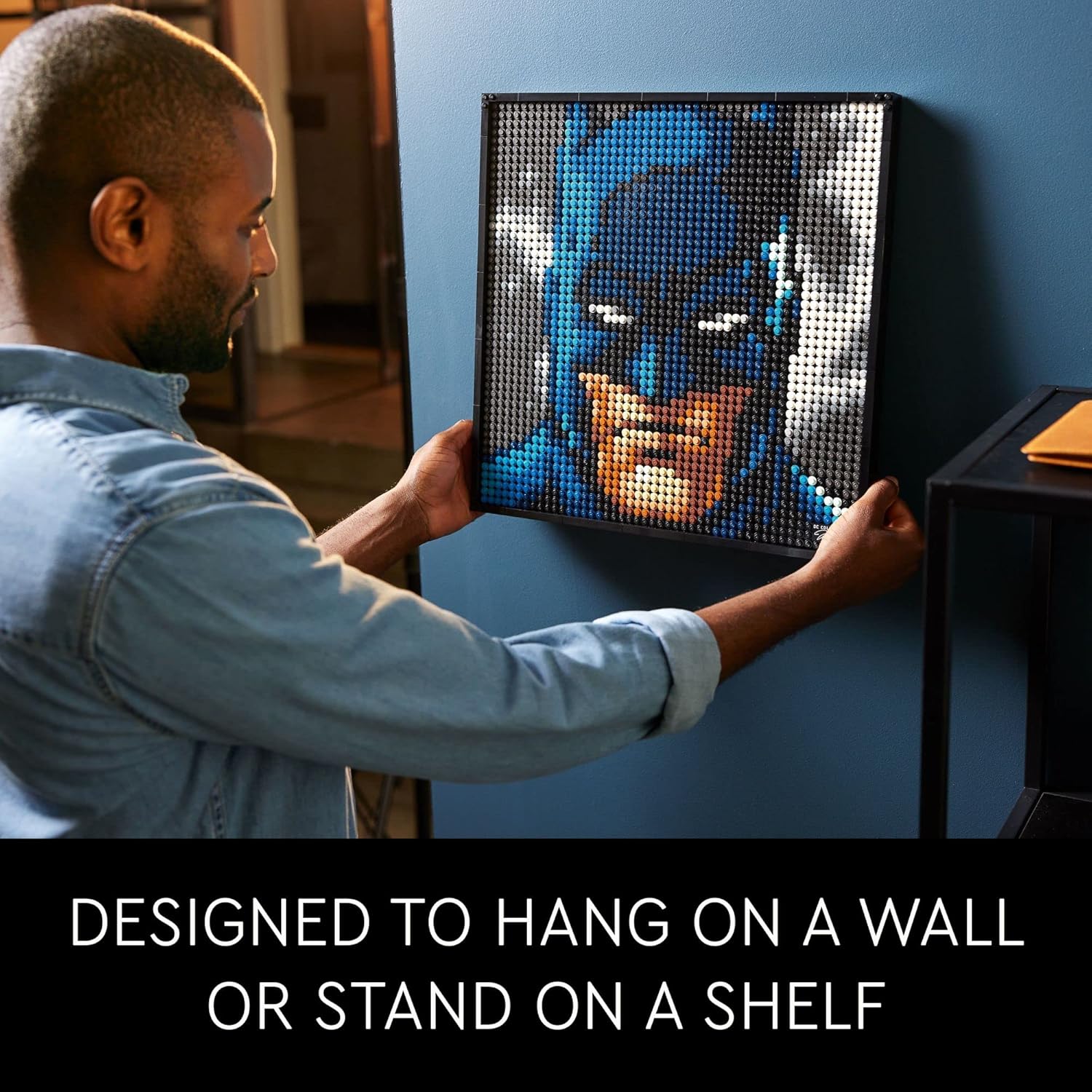 LEGO Art Jim Lee Batman Collection 31205 Building Blocks - Superhero Canvas Wall Decor with Joker, Harley Quinn, or Batman Portraits, DC Comics DIY Poster, Gift Idea for Men, Women, and Adults