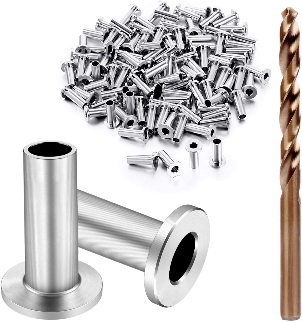 BLIKA 120 Pack Stainless Steel Protector Sleeves for 1/8 Wire Rope Cable Railing, Cable Railing Protector Sleeves, Deck Cable Railing Kits