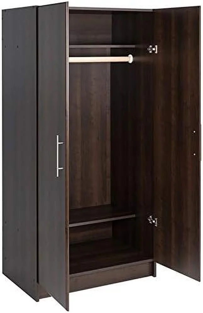 Contemporary 32" Wardrobe Armoire In Espresso