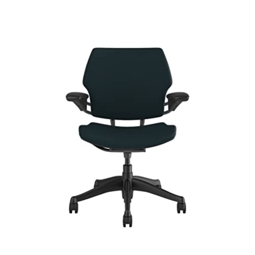 Humanscale Freedom Office Chair - Ergonomic Work Chair with Standard Height Adjustable Duron Arms - Wheels for Carpet - Graphite Frame with Crocus Lotus Fabric