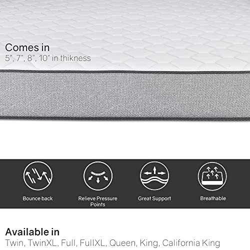 7-Inch Medium Firm Double sided Tight top Foam Rolled Vinyl Mattress, Twin, Blue