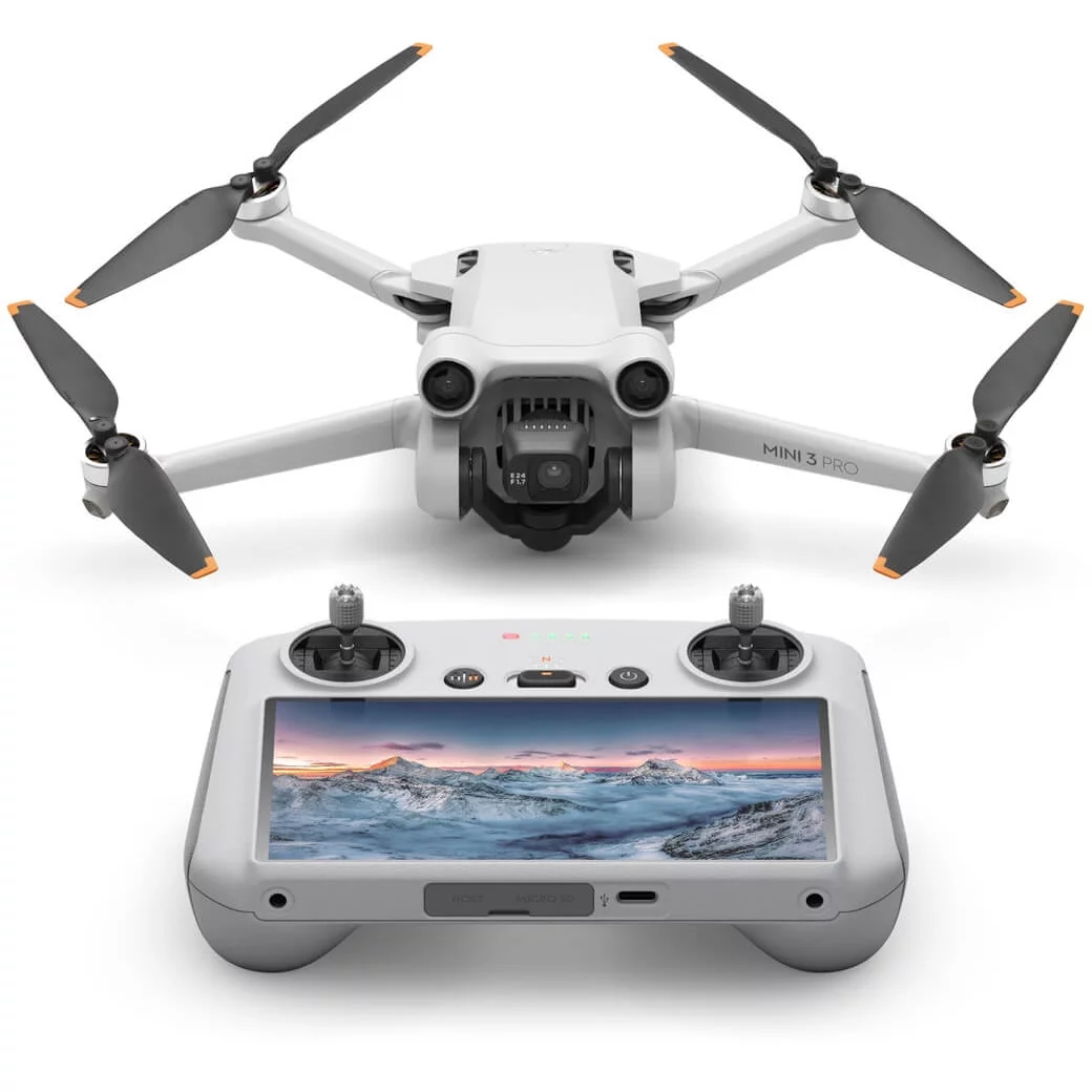 DJI Mini 3 Pro Camera Drone Quadcopter + RC Smart Remote Control (With Screen), 4K/60fps Video, 48MP Photo, 34min Flight Time, 3 Directional Obstacle Sensing Bundle w/ Deco Gear Backpack &Accessories