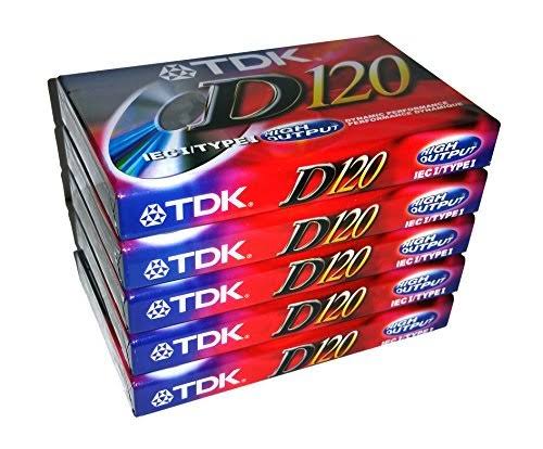 TDK Dynamic Performance D120 High Output IEC I / Type I - 5 Pack Audio Cassette Tapes