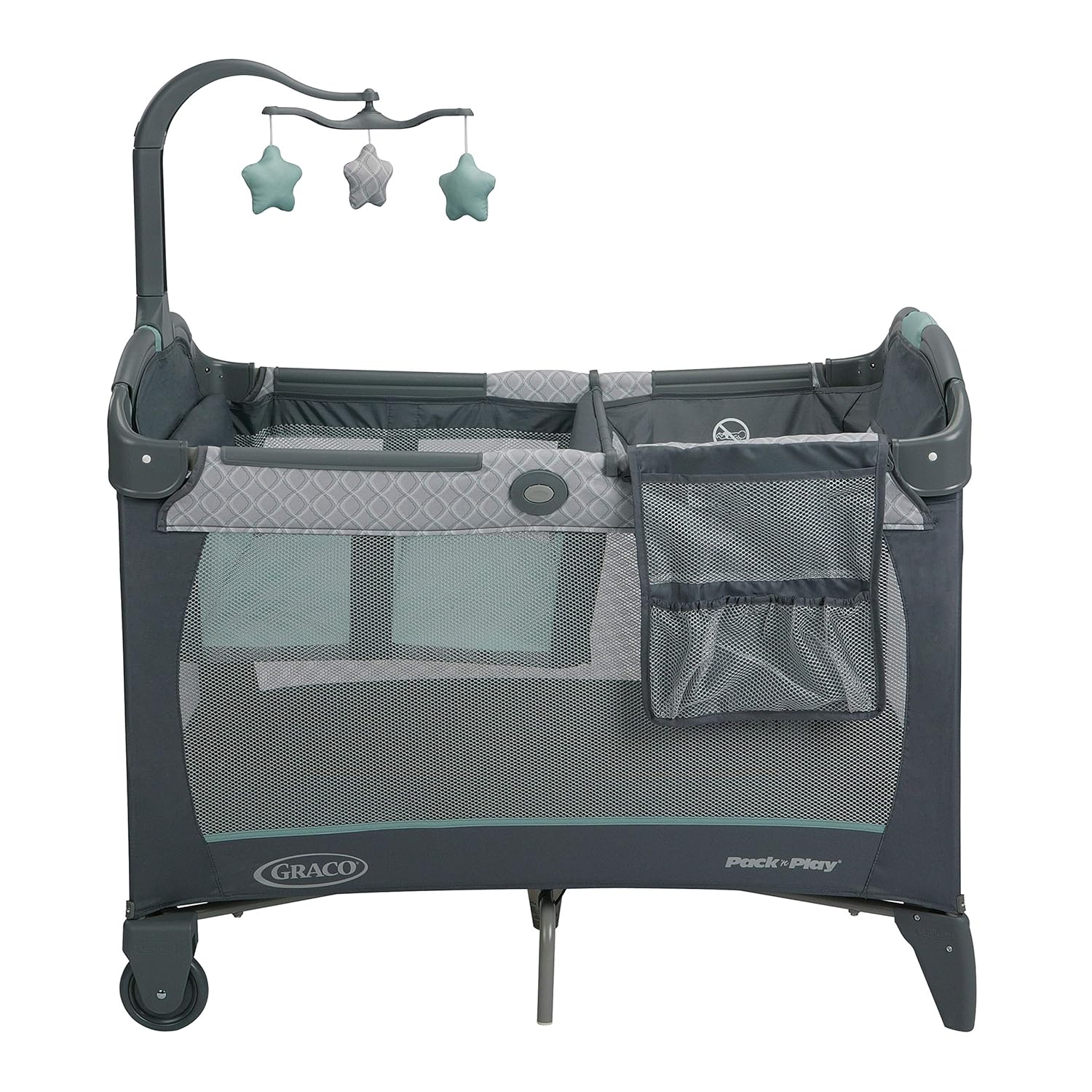 Graco Pack and Play Change 'n Carry Playard | includes Portable Changing Pad, Manor, 40x28.5x29 Inch (Pack of 1)
