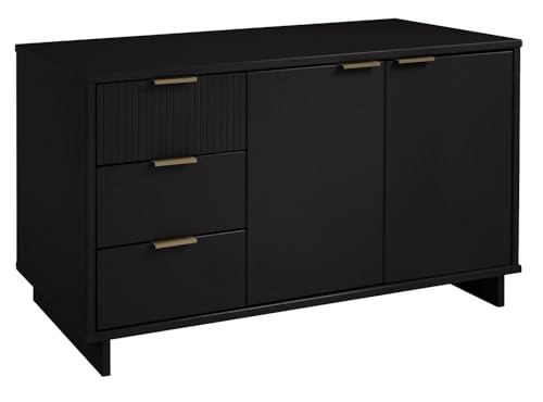 Manhattan Comfort Granville 55-Inch Modern Sideboard Buffet Cabinet with Storage for Dining and Living Room Use, 3 Full Extension Soft Close Drawers and Concealed Shelves, Sage Green