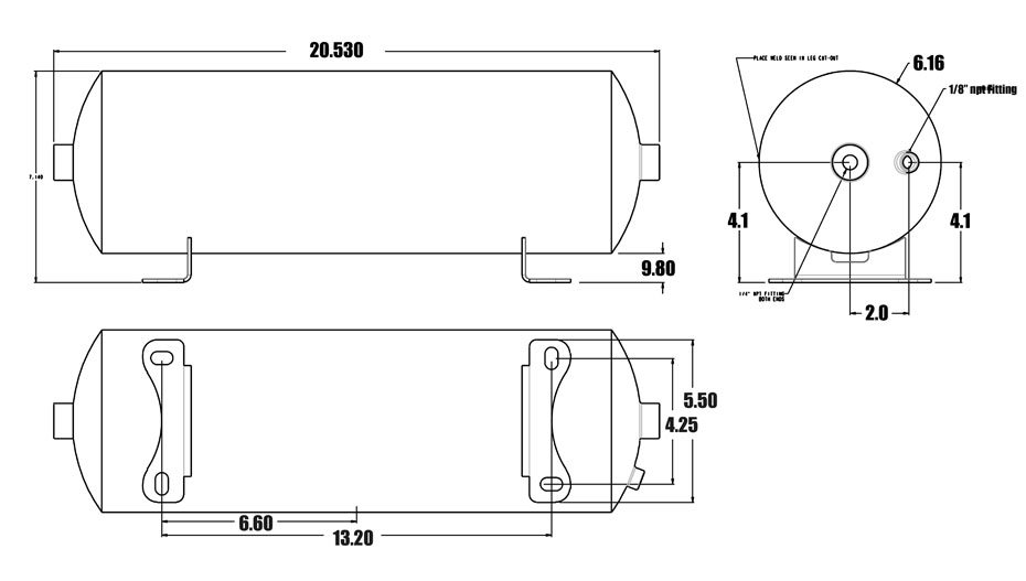 Air Tank, Aluminum 2 Gallon