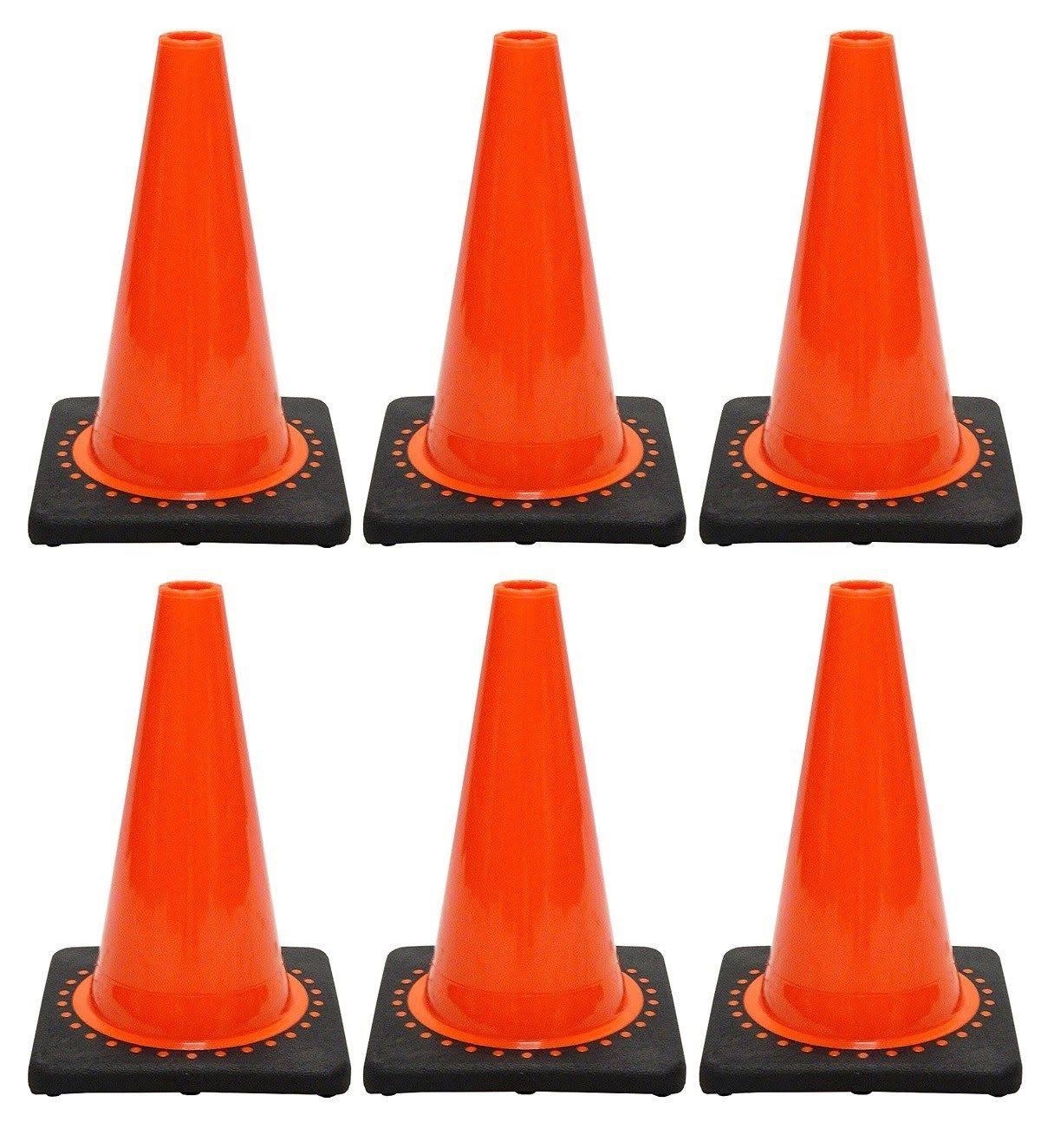 JBC Safety Plastic Revolution Series Traffic Cone 6 Pcs Set, 18x22 HT, RS45015C