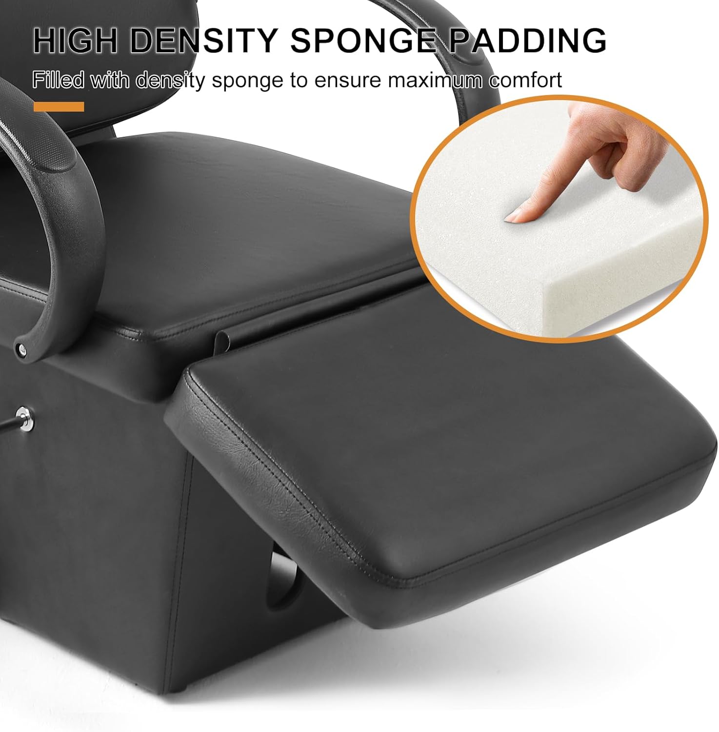 Artist hand Shampoo Bowl, 47’’ Ceramic Bowl Shampoo Chair Adjustable Backwash Sink Salon Wash Unit Shampoo Station W/Adjustable Footrest Salon Equipment for Spa Beauty Tattoo