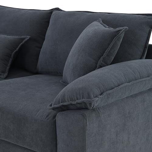 Modular Sectional Sofa, Wide Seat Modular Couch, 6 Seat Sectional Sleeper Sofa with Armrest, Lumbar Pillow and Backrest, Customizable U Shaped Couch and L Shaped Sofa for Living Room (Beige)