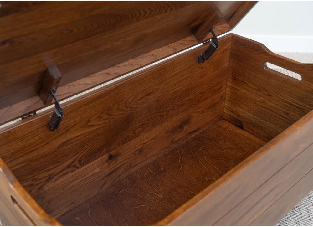 36” Wooden Storage Chest – Handmade Amish Hope Chest – Storage Trunk w/Anti-Slam Hinges – Solid Wooden Chest w/Handles – Clothing, Keepsake & Blanket Chest (Rustic Hickory Wood, Asbury Stain, 36”)