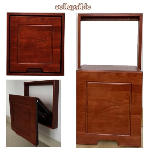 Wall Fold Up Chair Solid Wood Stool 6.8cm Thick Mini Wall Stool 40x40cm Entrance Shoe Changing Stool Porch Wardrobe Balcony Easy to Install (Color : Wood)