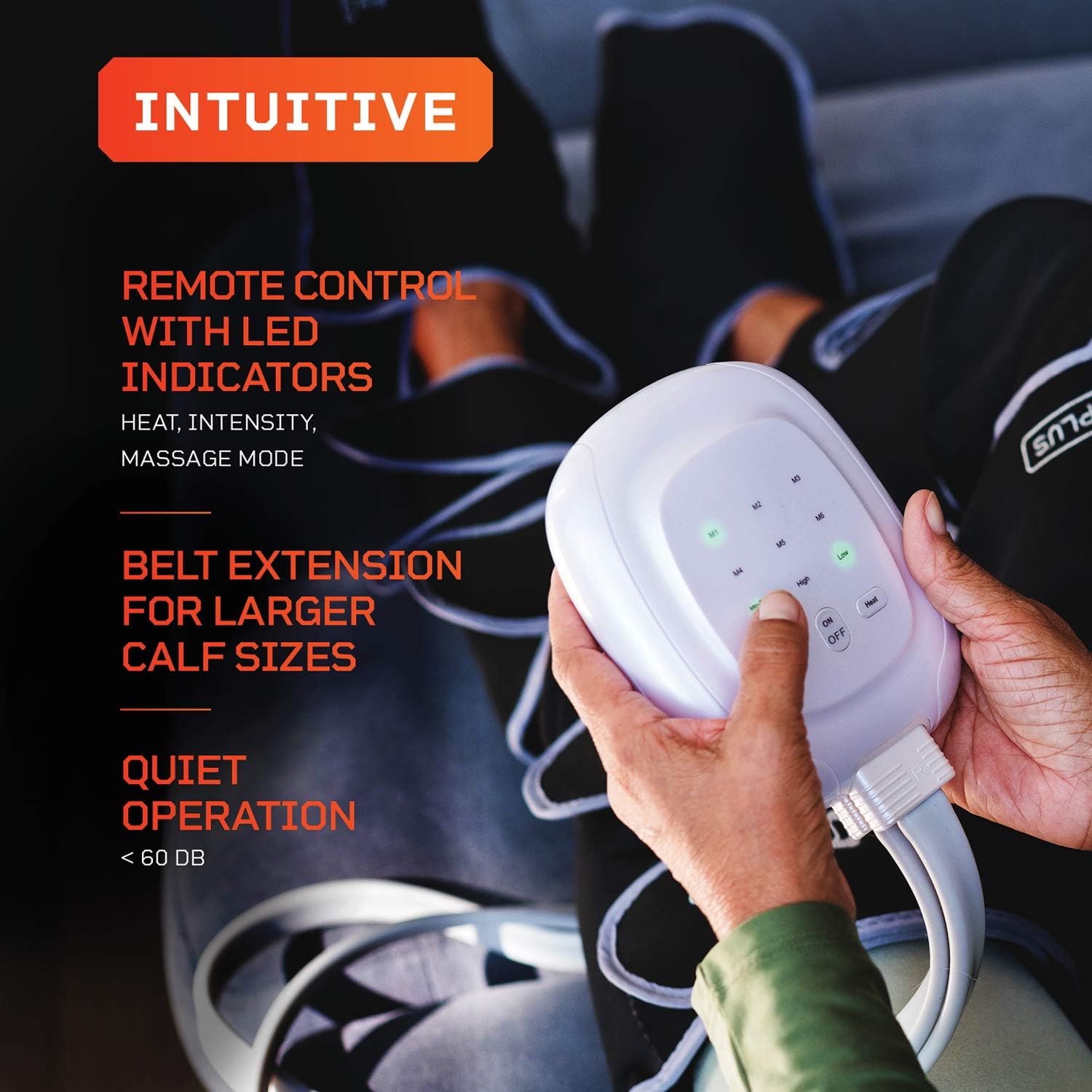 Lifepro Radiate Plus Thigh, 3 Massage Modes - Calf and Foot Massager Machine Extra Wide - Leg Compression Massager - Heated Knee Pain Relief, Poor Circulation, Vein Support - Remote Control