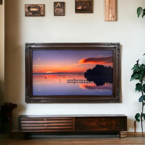 TV frame for Samsung The Frame TV, for 55 and 65 inch TVS. Dark Walnut Finish (not for use with other models) Handmade wood ornate TV Frame