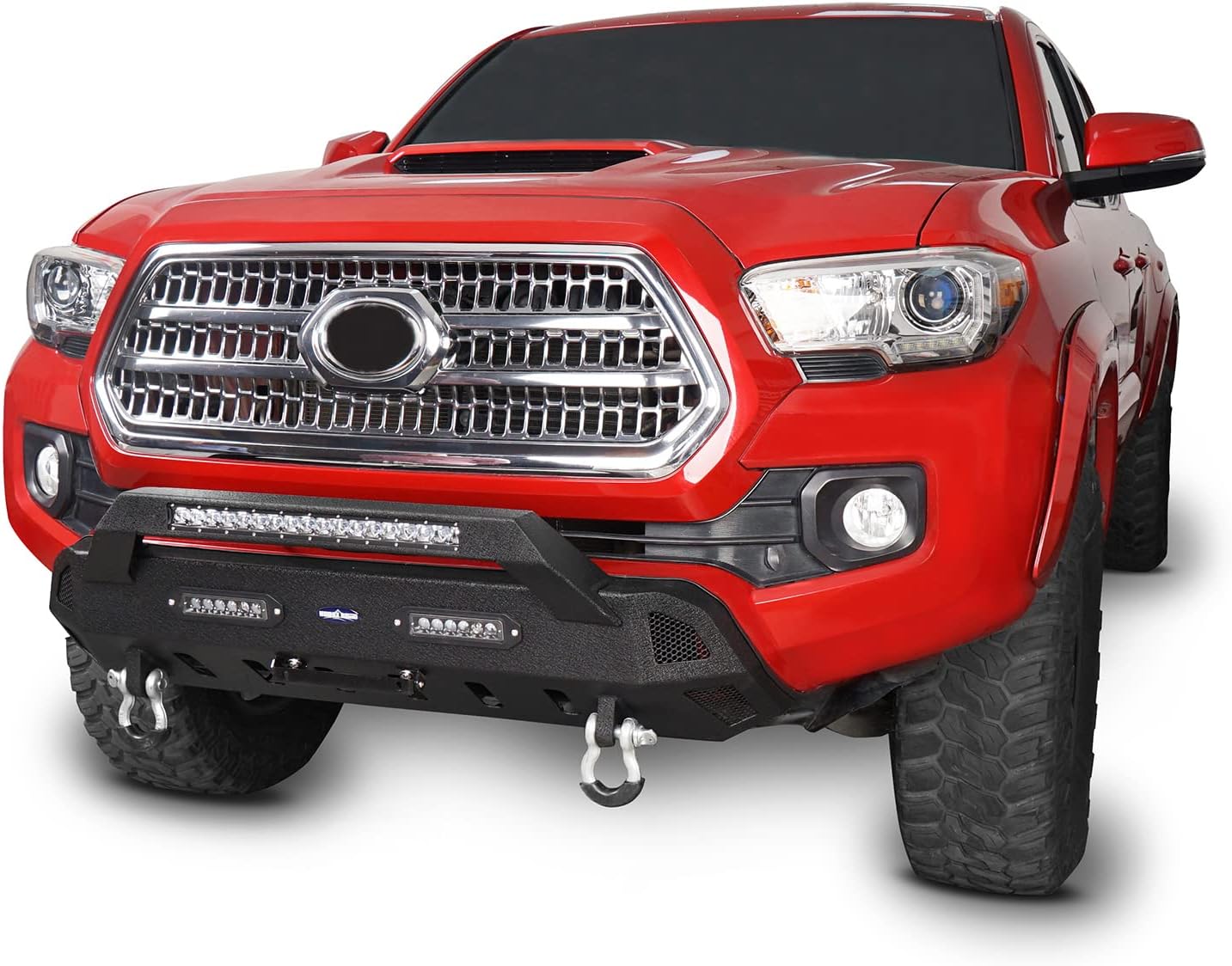 Hooke Road Tacoma Rear Bumper w/Sensor Holes + Front Bumper Kit for Toyota Tacoma 3rd Gen 2016 2017 2018 2019 2020 2021 2022