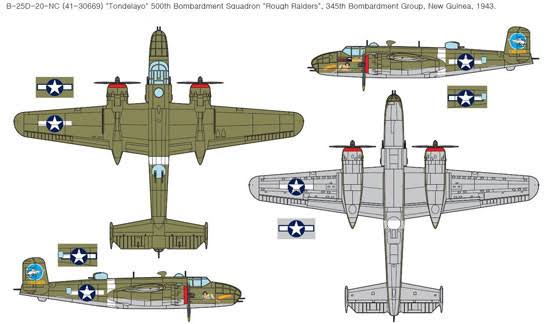 Academy USAAF B-25D Pacific Theatre Model Kit 1/48 Academy 12328