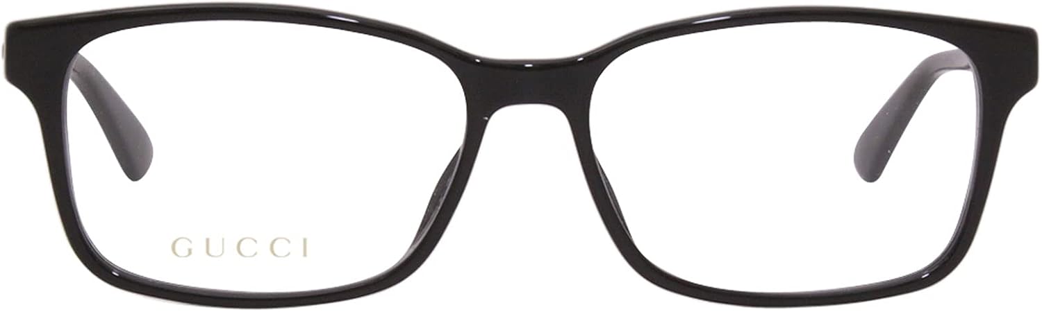 Gucci GG 0826O 004 Black Plastic Rectangle Eyeglasses 55mm