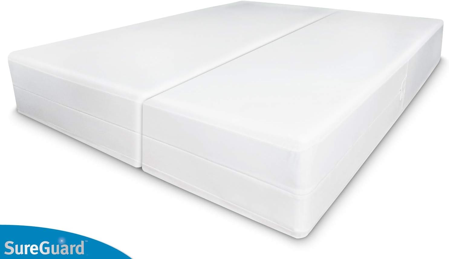 Full Size SureGuard Box Spring Encasement - 100% Waterproof, Bed Bug Proof, Hypoallergenic - Premium Zippered Six-Sided Cover