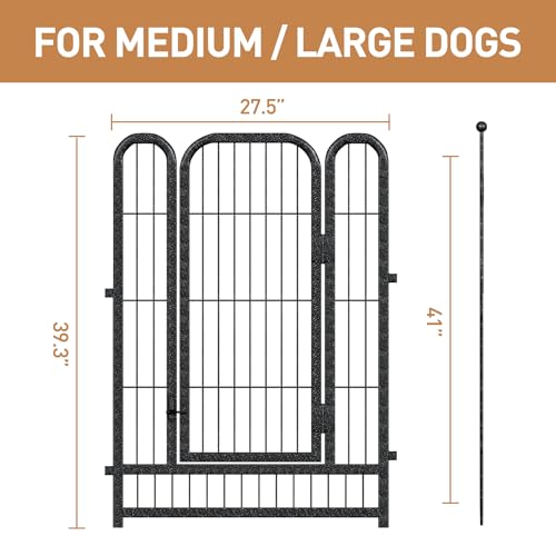 Metal Dog Playpen, 40 Inch Height 16 Panels, Large Dog Fence for Large/Medium/Small Dogs Indoor & Outdoor Bliss, Perfect Dog Pen for Camping, Yard, and RV | Black-Silver