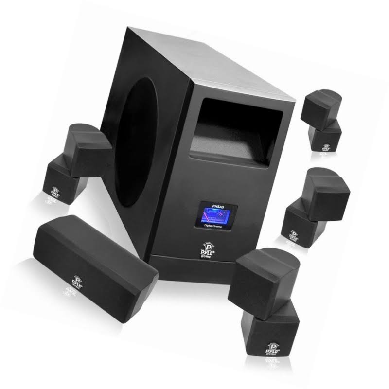 Pyle 5.1 Home Theater System with Active Subwoofer and Five Satellite PHSA5
