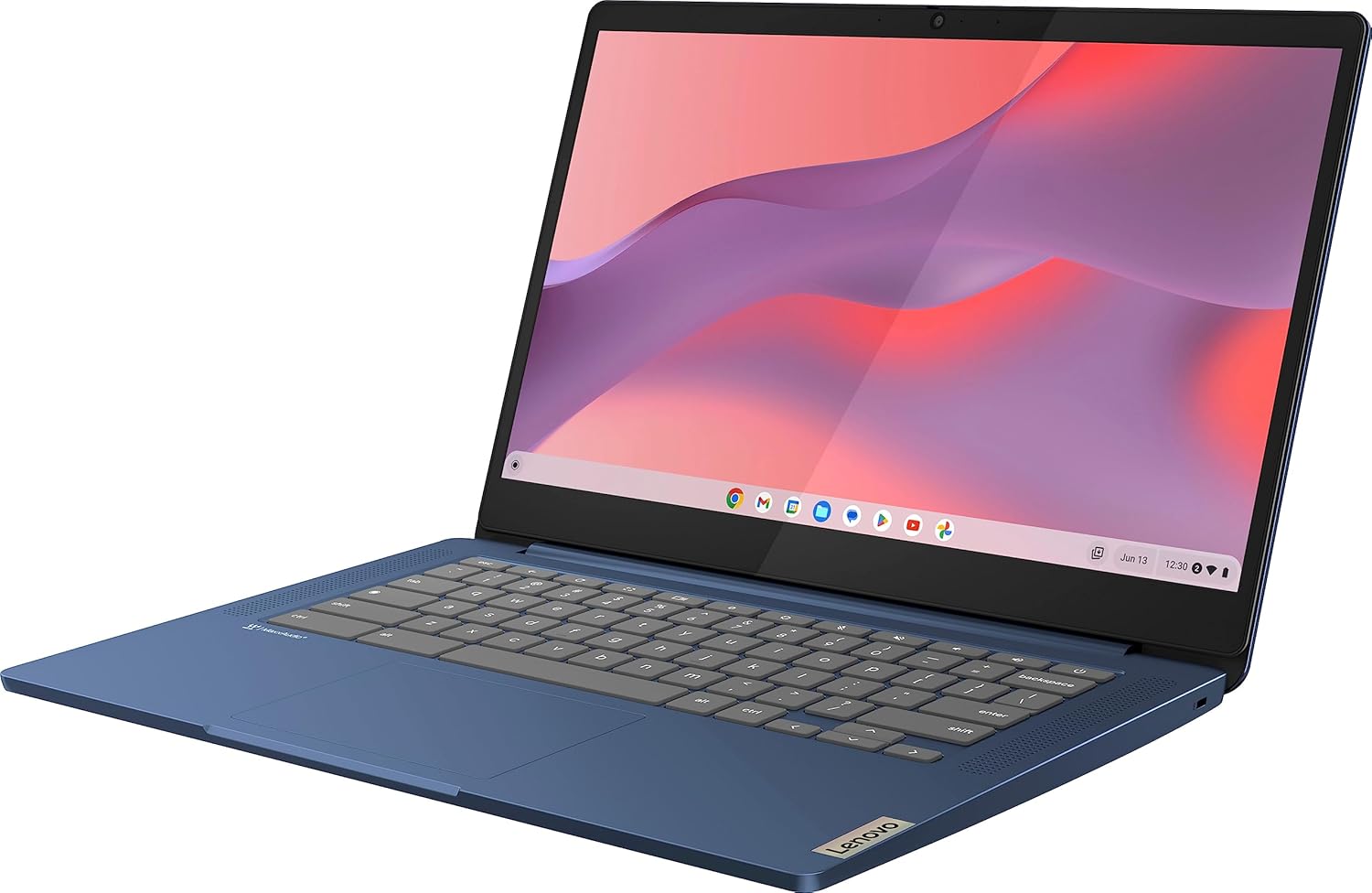 Lenovo 2023 Newest 14'' FHD Touchscreen Slim 3 Chromebook Laptop Business Student, 8-Core MediaTek Kompanio 520 Processor, 4GB RAM, 64GB eMMC, WiFi 6,Chrome OS+MarxsolCables, Abyss Blue