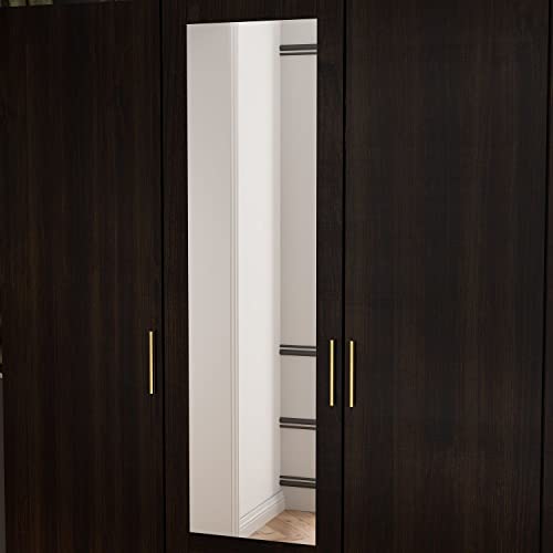 FAMAPY 4-Door Wardrobe Closet with Mirror, Armoires and Wardrobes with Drawers and Shelves, Armoire Wardrobe Closet with Hanging Rod, White (63”W x 19.7”D x 70.9”H)