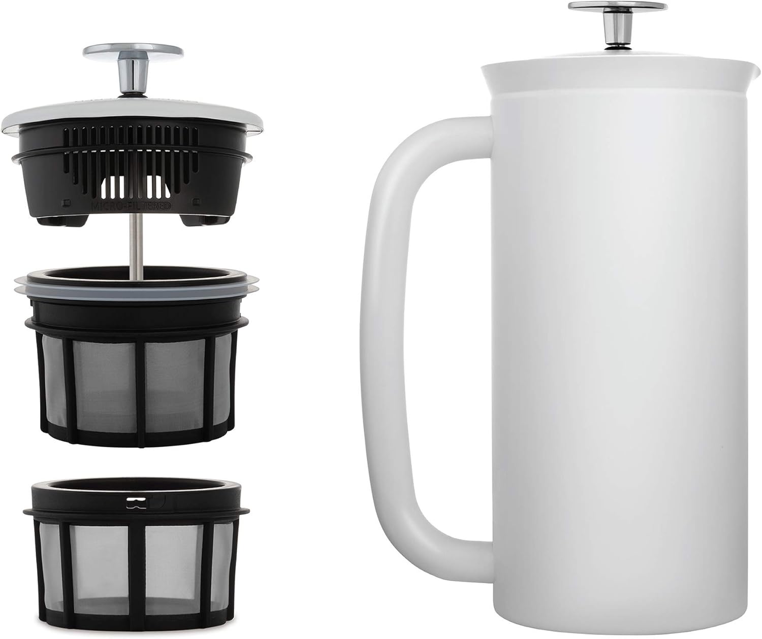 ESPRO P7 French Press - Double Walled Stainless Steel Insulated Coffee and Tea Maker (Brushed Stainless Steel, 18 Ounce)