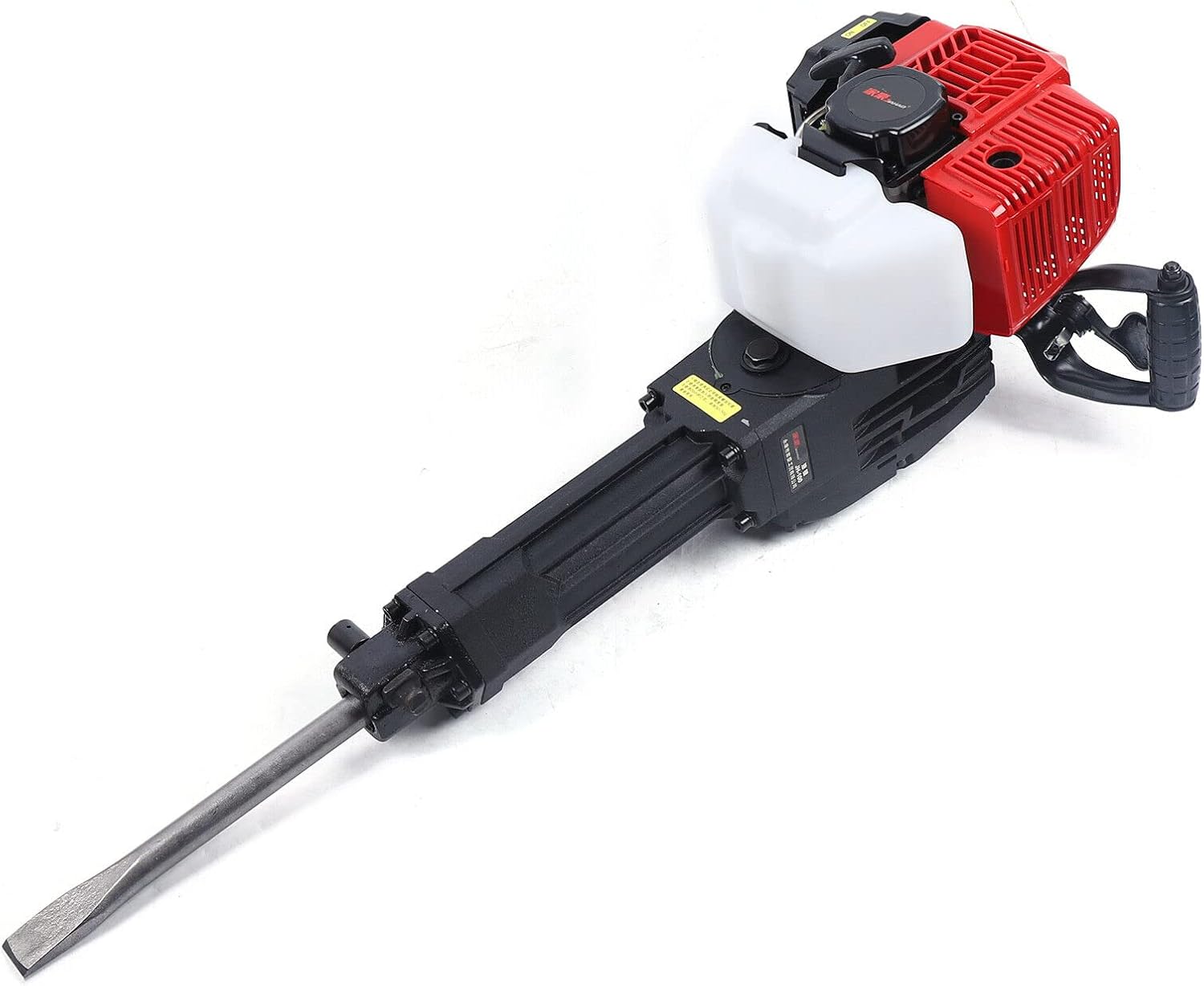 2 Stroke 52CC Gas Demolition Jack Hammer with 2 Chisels Gasoline Concrete Breaker Drill Gas T Post Driver for Trenching and Breaking Holes