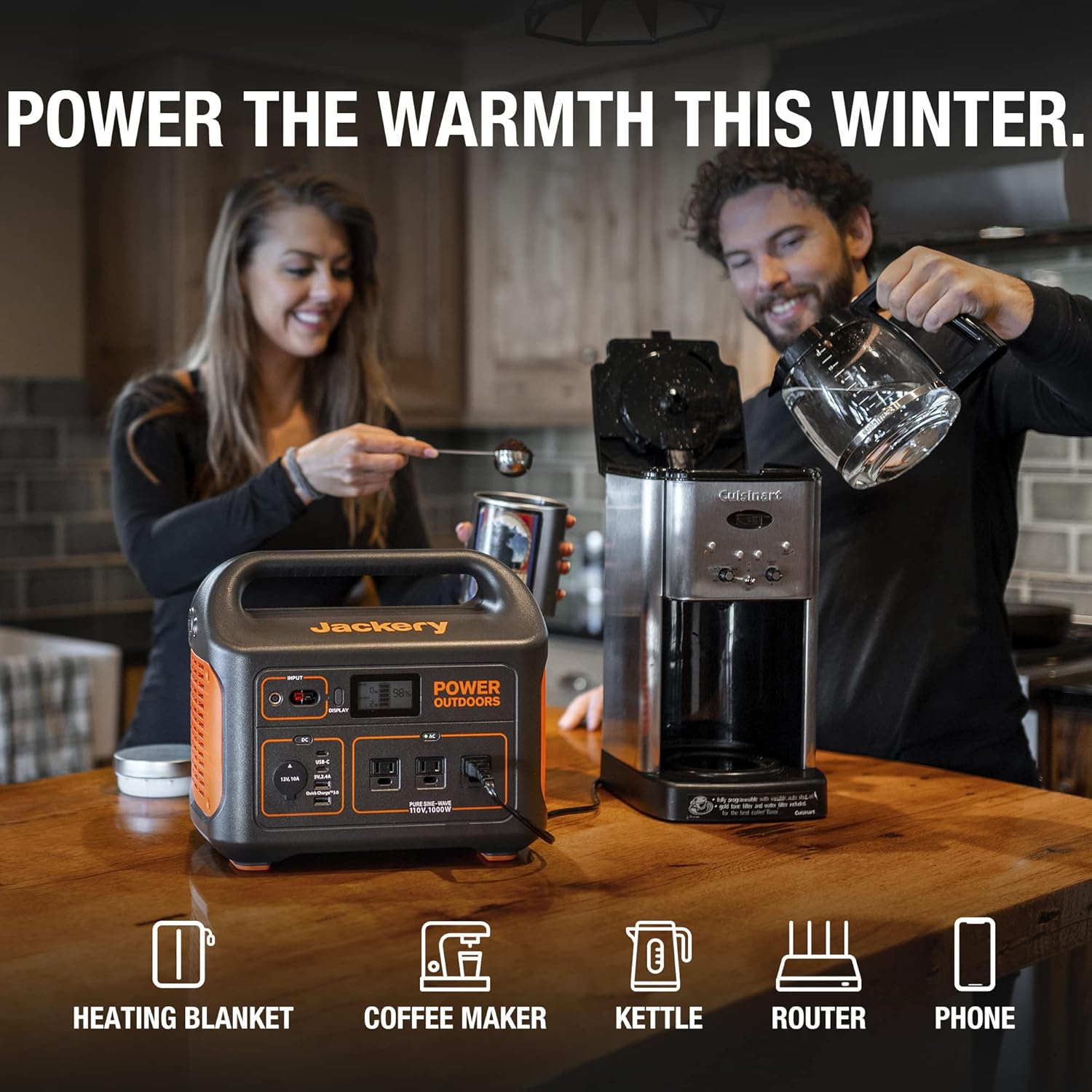 Jackery Portable Power Station Explorer 1000, 1002Wh Solar Generator (Solar Panel Optional) with 3x110V/1000W AC Outlets, Solar Mobile Lithium Battery Pack for Outdoor RV/Van Camping, Emergency