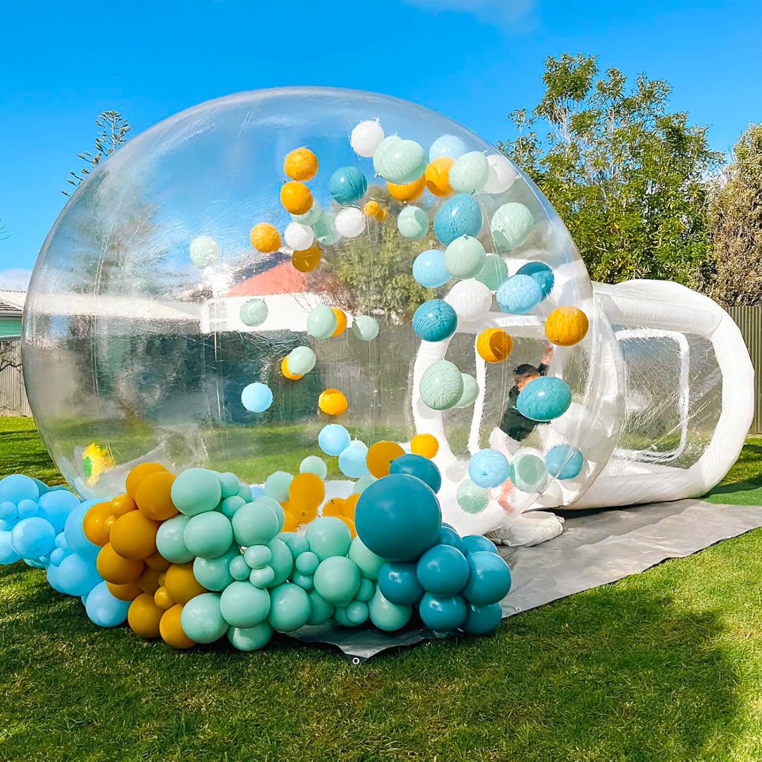 13FT Bubble House Inflatable Bubble Tent, Clear Bubble Balloon Dome Tent with Blower&Pump, Transparent Bubble Garden Tent for Events Exhibitions Party Wedding Birthday Decor
