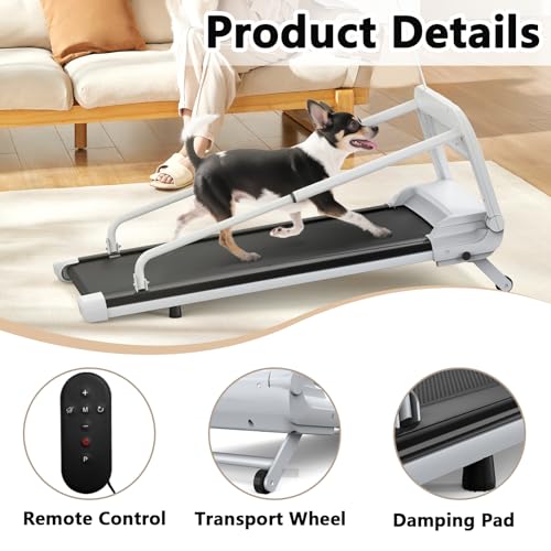 Dog Treadmill for Small and Medium Dogs, Pet Running Machine, Dog Indoor Pacer Treadmill with Remote Control, Dog Pacer Training Pad with LCD Display Screen and Remote