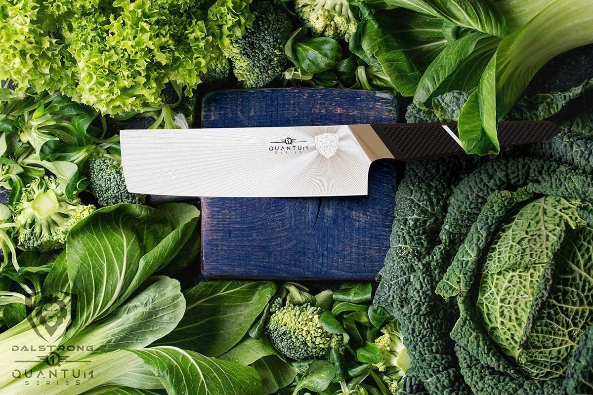 DALSTRONG Slicing & Carving Knife - 12 - Quantum 1 Series - Ultra-Sharp - American Forged BD1N-VX Hyper Steel - Carbon Fibre G10 Hybrid Handle - Leather Sheath