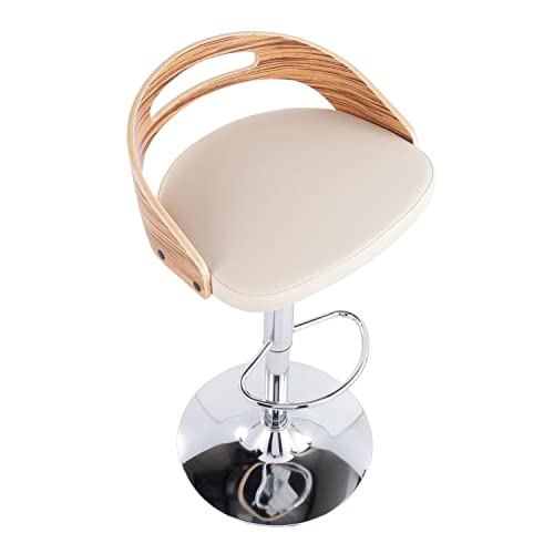 LumiSource Cassis Adjustable Bar Stool, Chrome Bar Stools, Bar Chair, Swivel Bar Stool