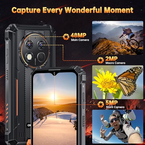 OUKITEL G1 Rugged Smartphone Unlocked - 24+256GB/1TB Android 14 Rugged Cellphones, 6.52” HD Display 48MP Rear Camera 10600mAh Battery IP68/IP69K Waterproof Phone, Dual Sim/NFC/Fingerprint 2025
