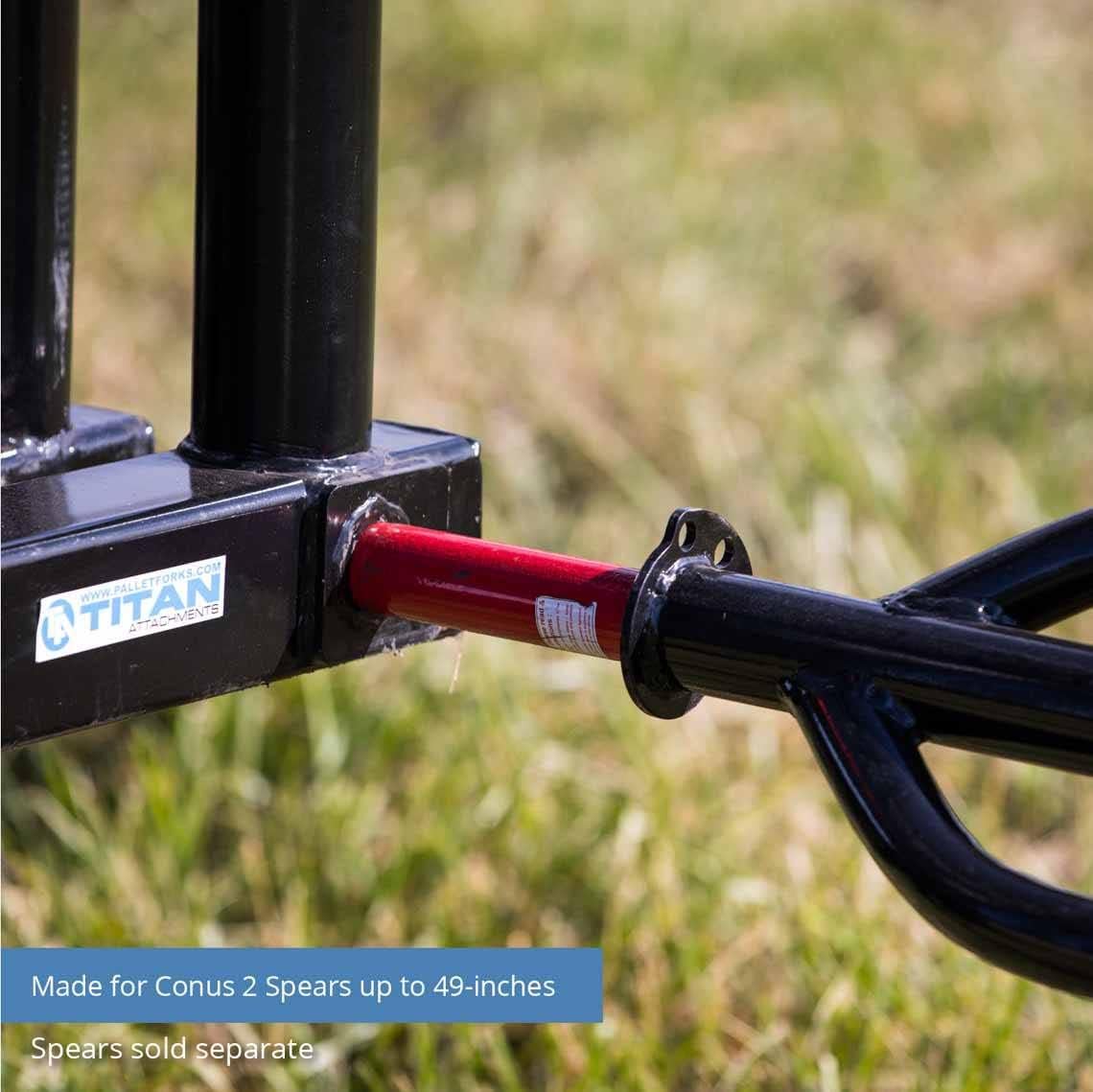 Titan Attachments 3 Point Hydraulic Hay Bale Lift Fits Category 1 and 2 Tractors