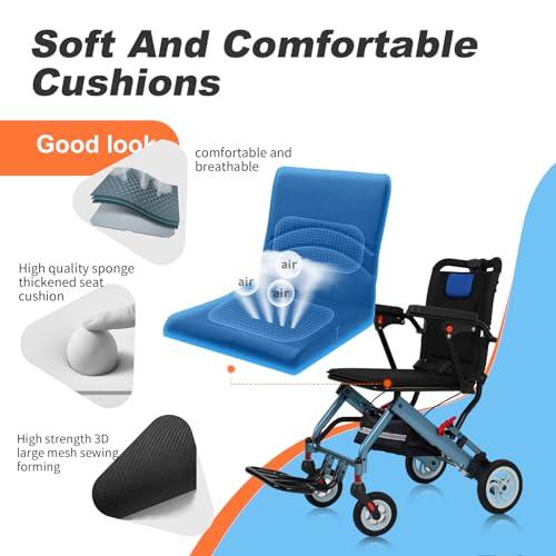 Wheelchairs for Adults, Transport Wheelchair Lightweight Foldable (Only Takes 1S), Ultra Light Wheelchair Equipped with 8IN Honeycomb Tires (Only 20 LBS, Holds 220 LBS)