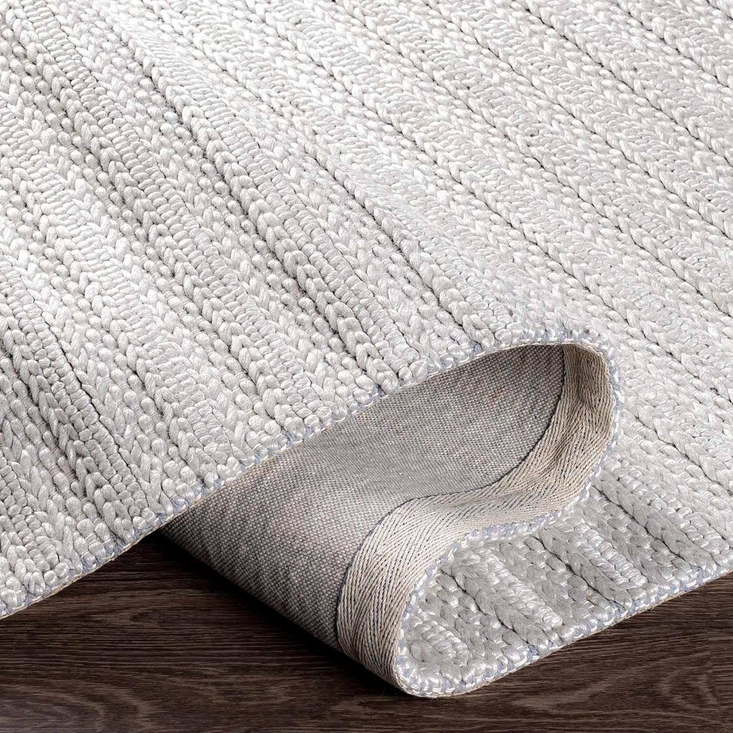 Hauteloom Boynton Living Room, Bedroom Area Rug - Wool & Viscose - Bohemian Knot Pattern - Neutral Farmhouse Carpet - Texture - Ivory, Beige, Cream, Grey - 10' x 14'
