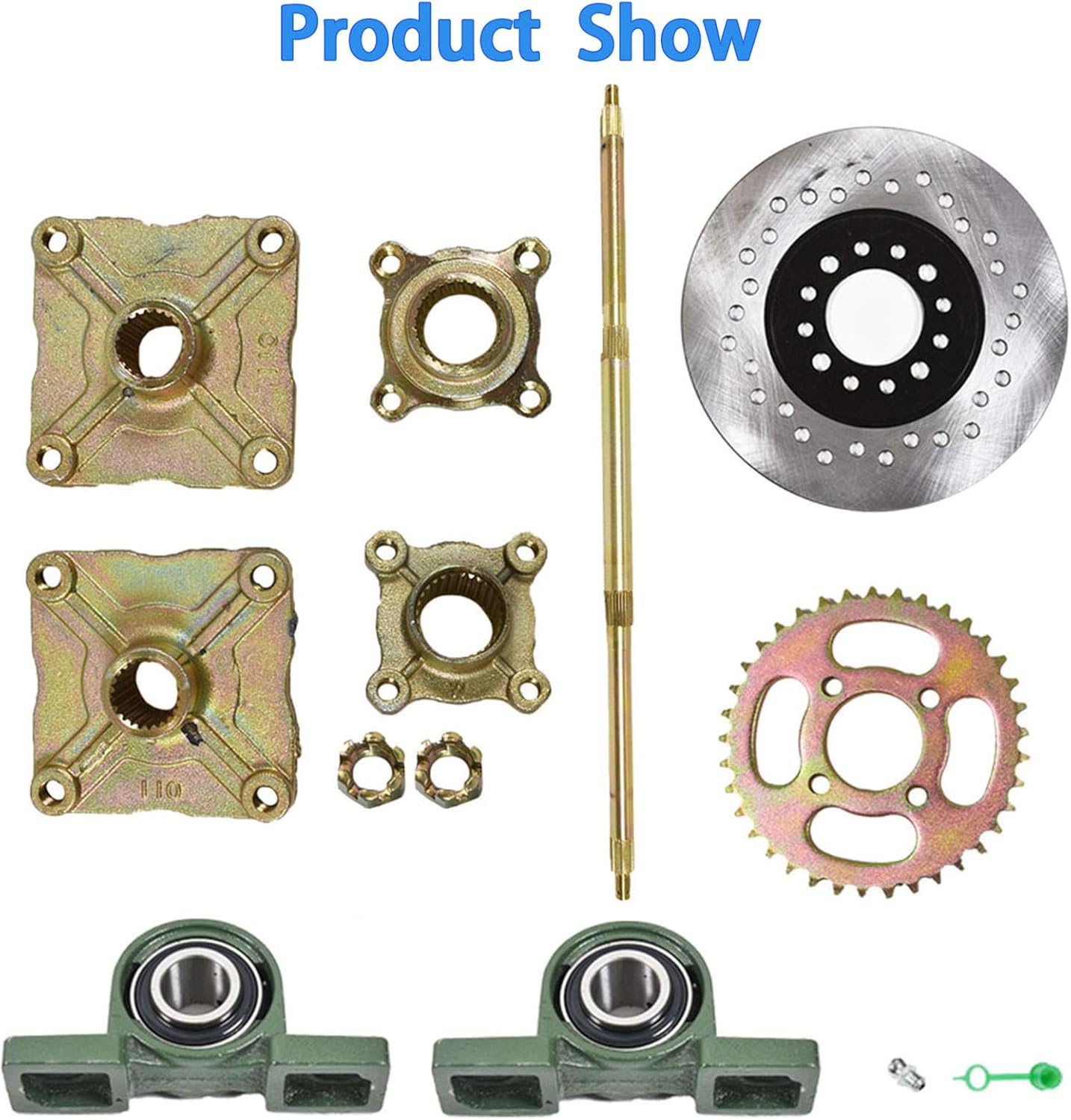 labwork 32 Rear Axle Kit + Brake Assembly +Sprocket Hub Replacement for DIY rebuild Go Kart ATV Quad Drift Trikes