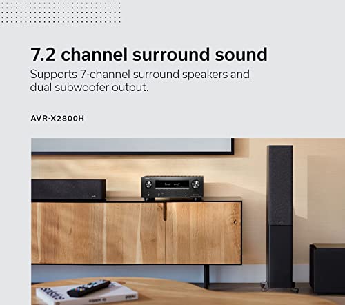Denon AVR-X3800H 9.4-Ch Receiver - 8K UHD Home Theater AVR (105W X 9) Built-in Bluetooth, Wi-Fi & HEOS Multi-Room Streaming, Dolby Atmos, DTS:X, IMAX Enhanced & Auro 3D