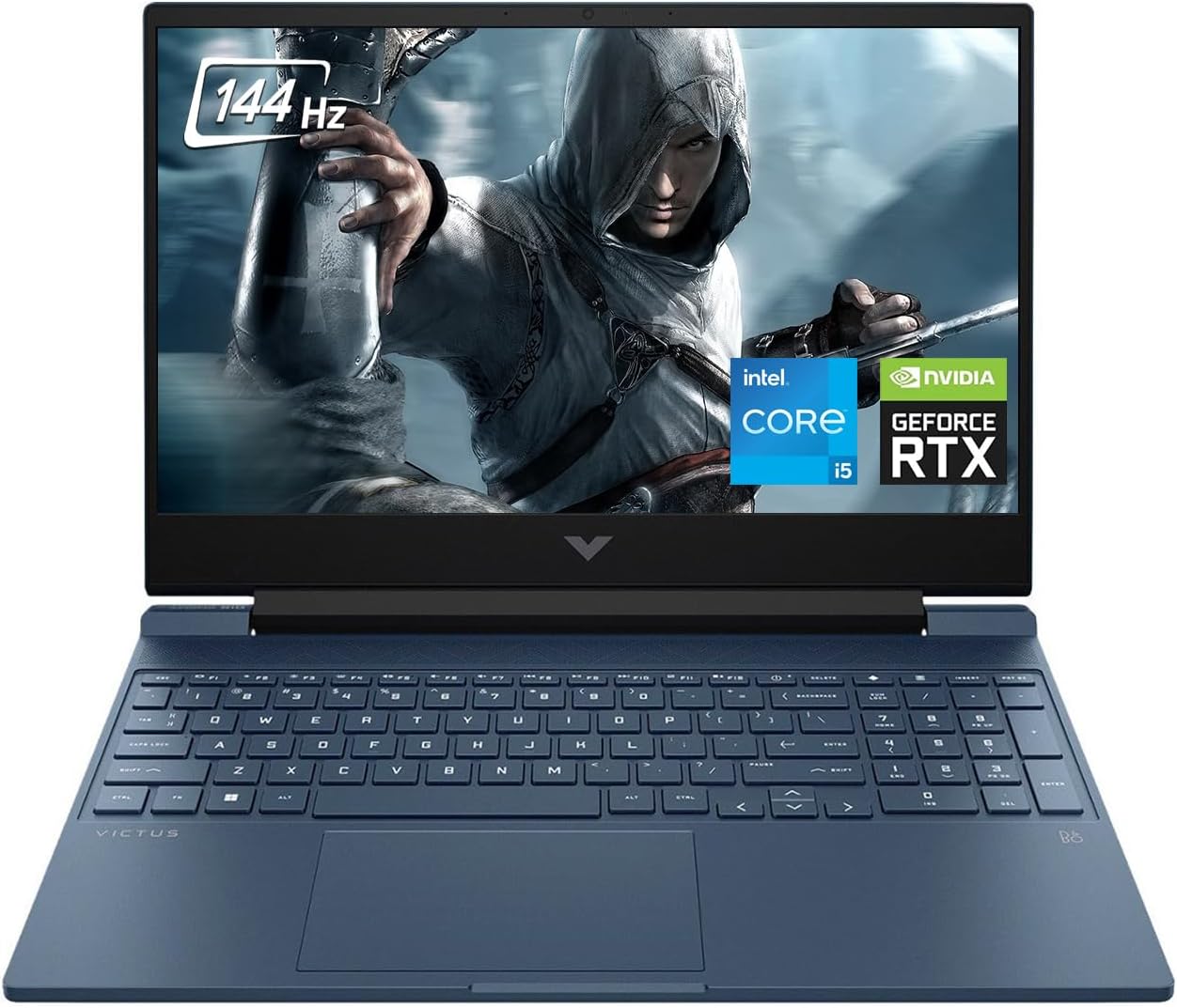 HP Victus 15.6" Full HD 144Hz Gaming Laptop, Intel 12th Gen Core i5-12450H, 32GB Memory, NVIDIA GeForce RTX 3050, 2TB SSD, Bluetooth, Wi-Fi, Backlit Keyboard, Windows 11, Performance Blue