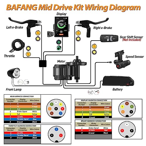 Bafang Electric Bike Conversion Kit Mid Motor BBS-HD 48 V 1000 W Motor Accessories Display Optional Kit Downtube Battery